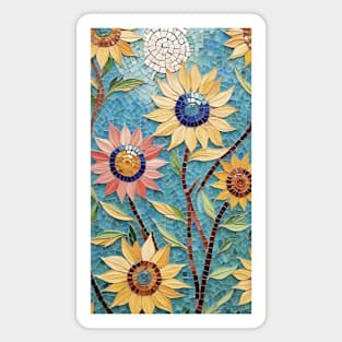 Sunflowers Mosaic Reverie: Van Gogh's Blooming Symphony Magnet